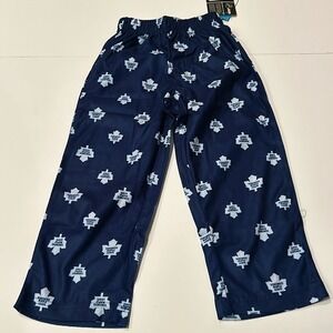 Kids NHL Toronto Maple Leafs Navy Blue Pajama PJ Pants Bottoms size Small (4)